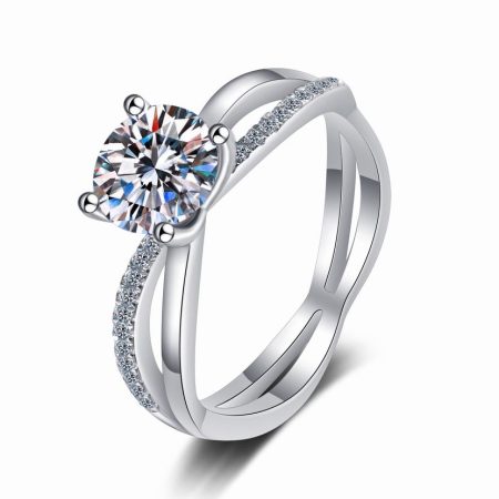 Solitaire Split Shank Moissanite Ring