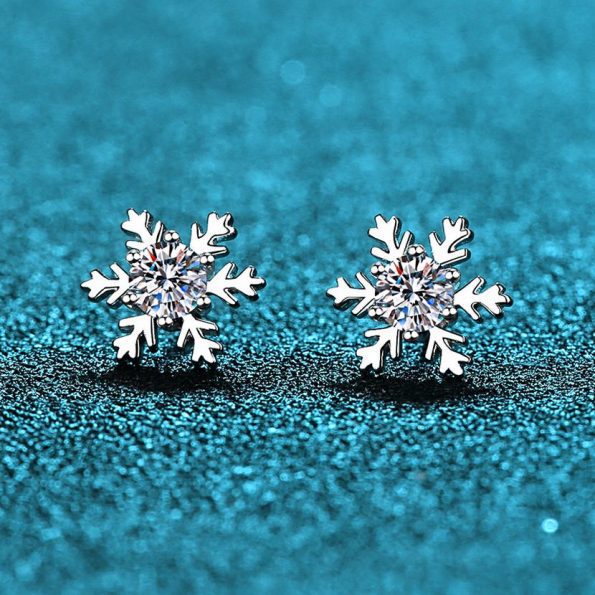 Sparkling Snowflakes Stud Earrings