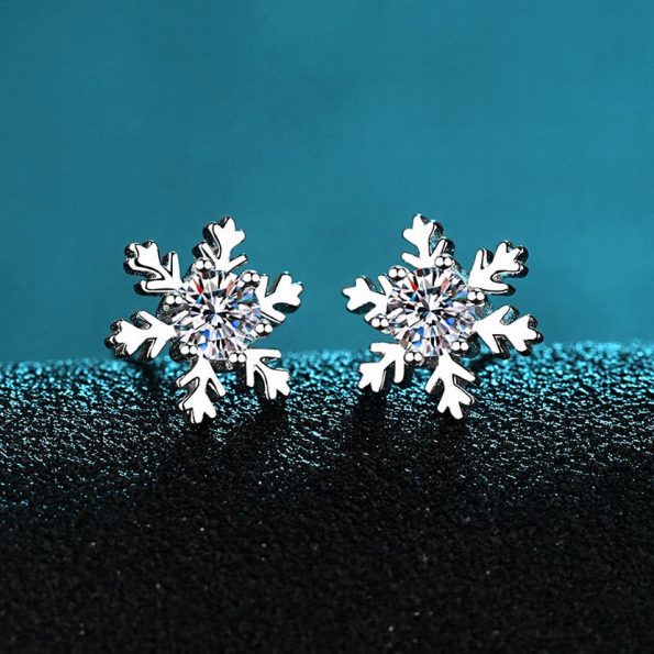 Sparkling Snowflakes Stud Earrings