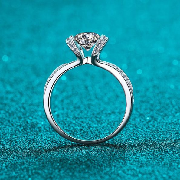 Tension Split-shank Moissanite Ring