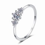 Three-stone Round Moissanite Ring