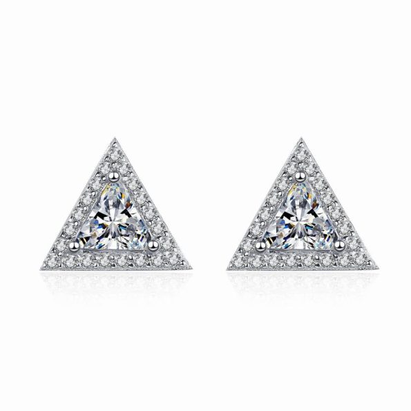 Trilliant Moissanite Stud Earring