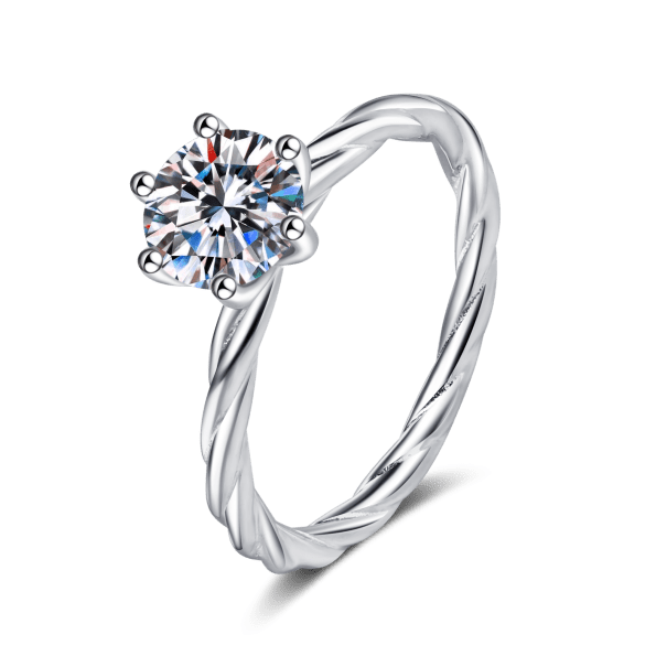 Twisted Moissanite Ring