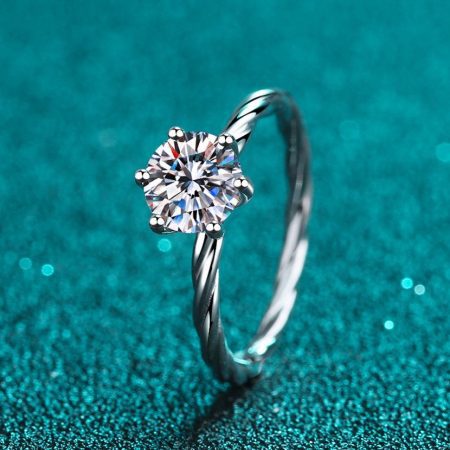 Twisted Moissanite Ring