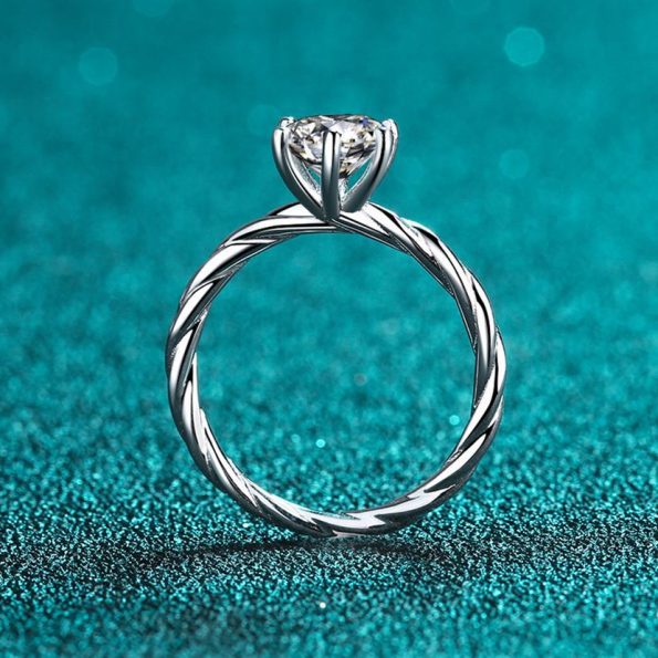 Twisted Moissanite Ring