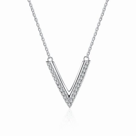 V Moissanite Necklace