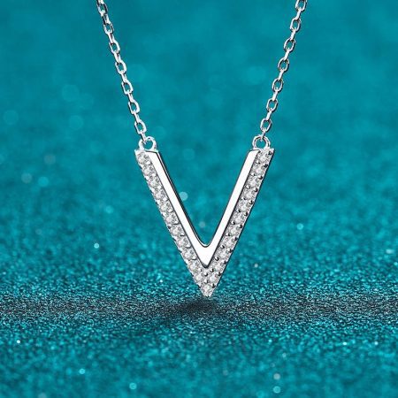 V Moissanite Necklace