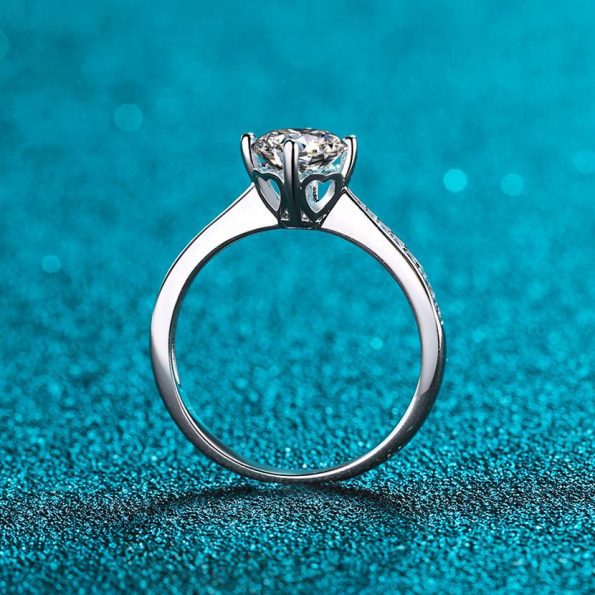 4 Prong Love Solitaire Moissanite Ring