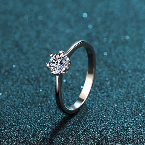 6 Claw Solitaire Moissanite Ring