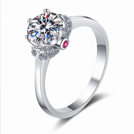 Accented Prong Moissanite Ring