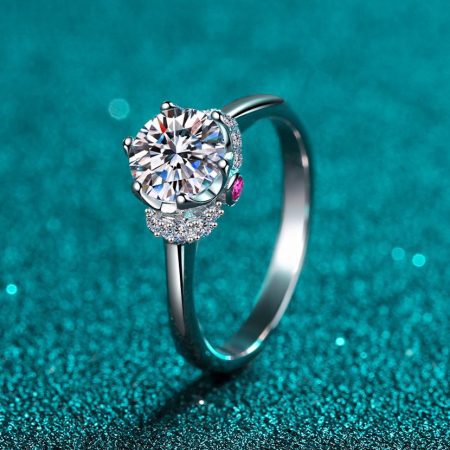 Accented Prong Moissanite Ring