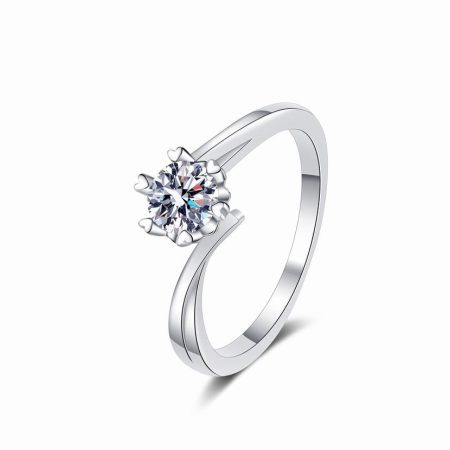 Bypass Cathedral Moissanite Ring