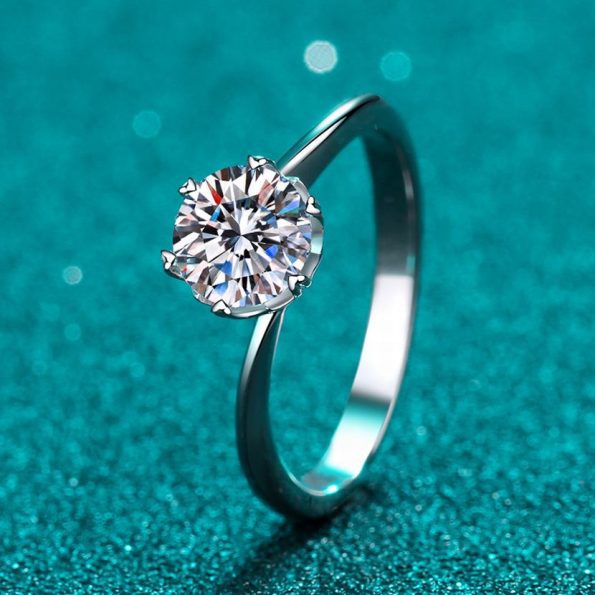 Bypass Cathedral Moissanite Ring