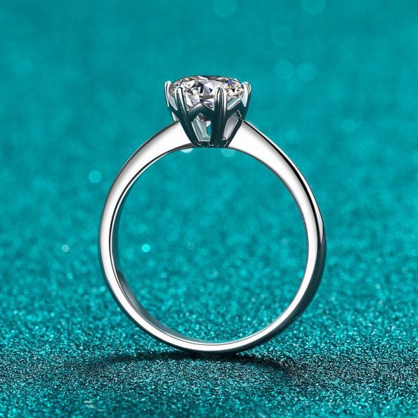 Bypass Cathedral Moissanite Ring