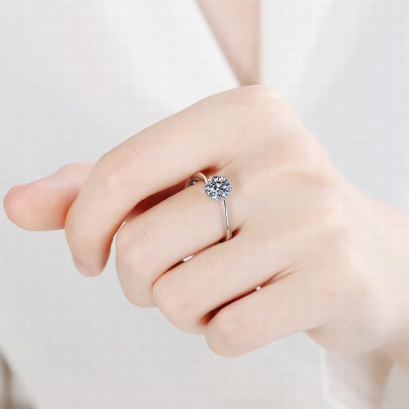 Bypass Cathedral Moissanite Ring