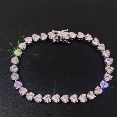 Heart Moissanite Tennis Bracelet