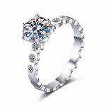 Milgrain Prong Moissanite Ring