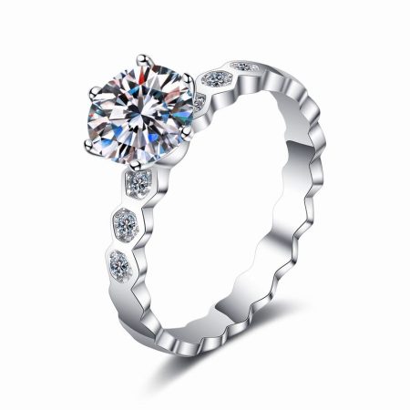 Milgrain Prong Moissanite Ring