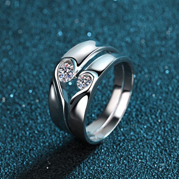 Moissanite Couple Ring