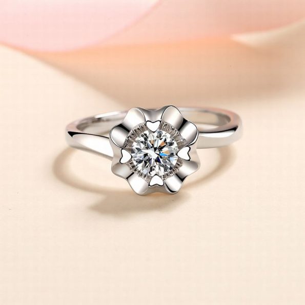 Petal Moissanite Engagement Ring