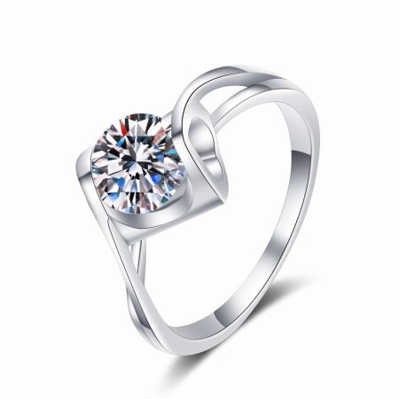 Petite Bypass Split Shank Moissanite Ring