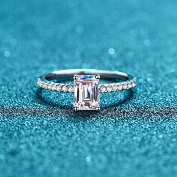 Petite Emerald Moissanite Ring