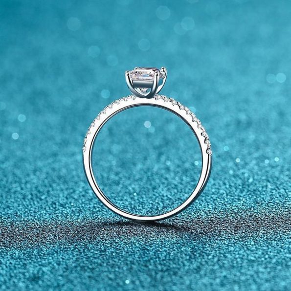 Petite Emerald Moissanite Ring