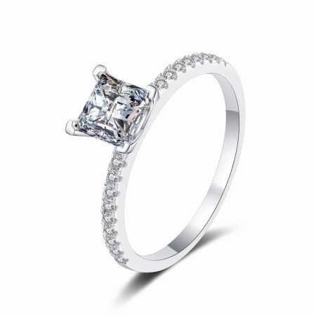 Petite Princess Moissanite Engagement Ring