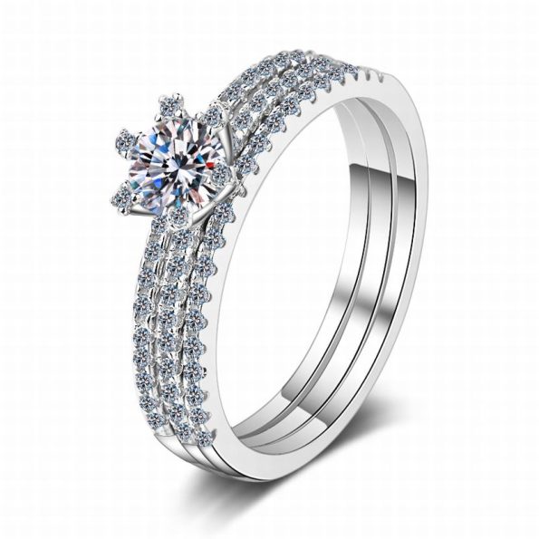 Petite Stackable Solitaire Moissanite Ring
