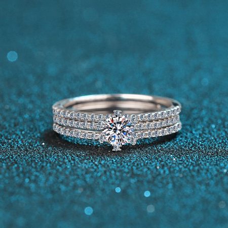 Petite Stackable Solitaire Moissanite Ring