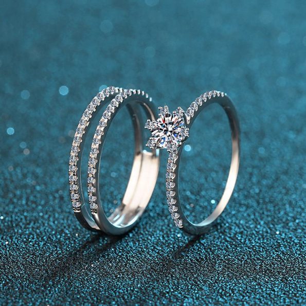 Petite Stackable Solitaire Moissanite Ring