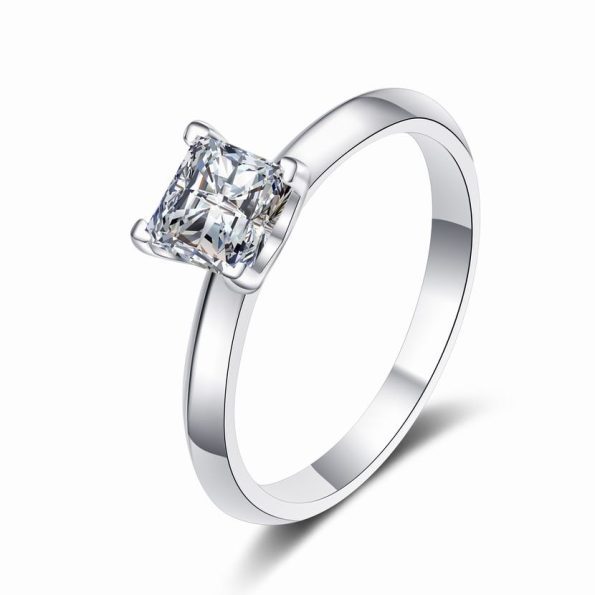 Princess Moissanite Solitaire Ring