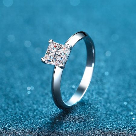 Princess Moissanite Solitaire Ring