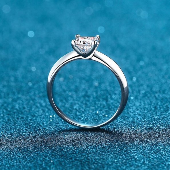 Princess Moissanite Solitaire Ring