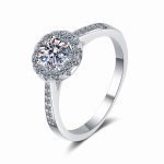 Round Halo Moissanite Engagement Ring