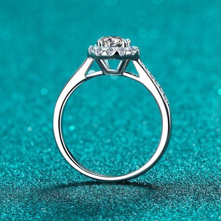 Round Halo Moissanite Engagement Ring