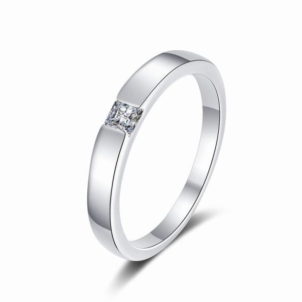 Tension Set Moissanite Band