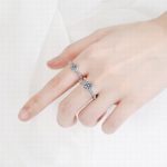 Unique Band Moissanite Engagement Ring