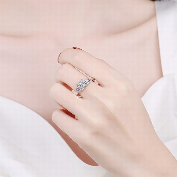 Vintage Princess Cut Moissanite Ring