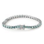 Aquamarine Moissanite Tennis Bracelet 4MM