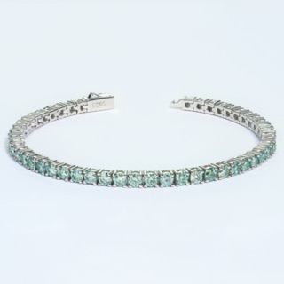 Aquamarine Moissanite Tennis Bracelet 3MM