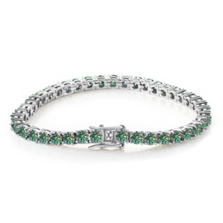 Blue Green Moissanite Tennis Bracelet 4MM