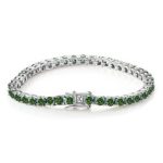 Emerald Green Moissanite Tennis Bracelet 4MM