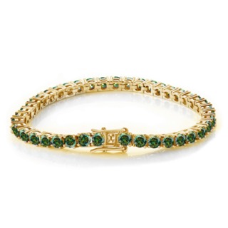 Emerald Green Moissanite Tennis Bracelet 4MM
