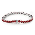 Garnet Moissanite Tennis Bracelet 3MM