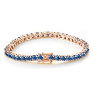 Sapphire Blue Moissanite Tennis Bracelet 3MM